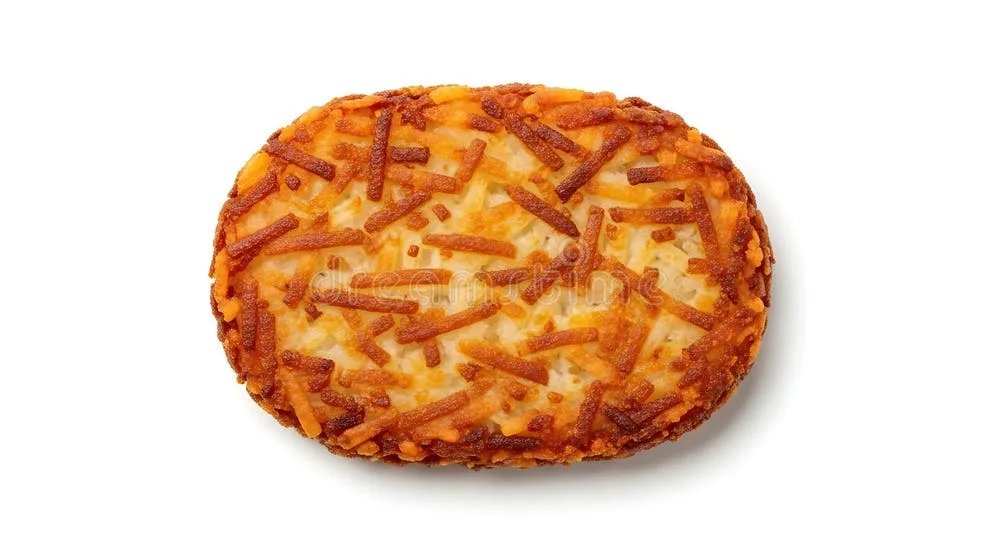 golden brown crispy hash brown patty