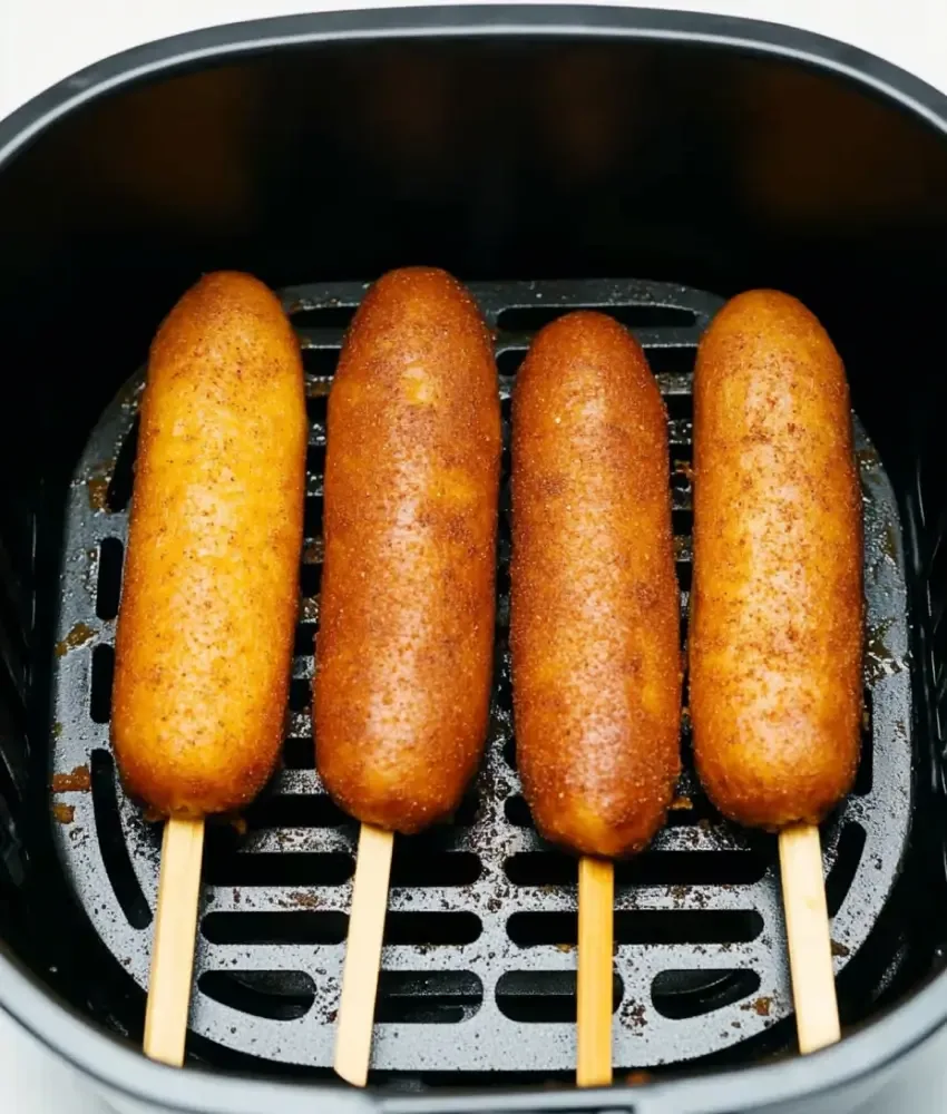 golden brown Korean corn dog air fryer