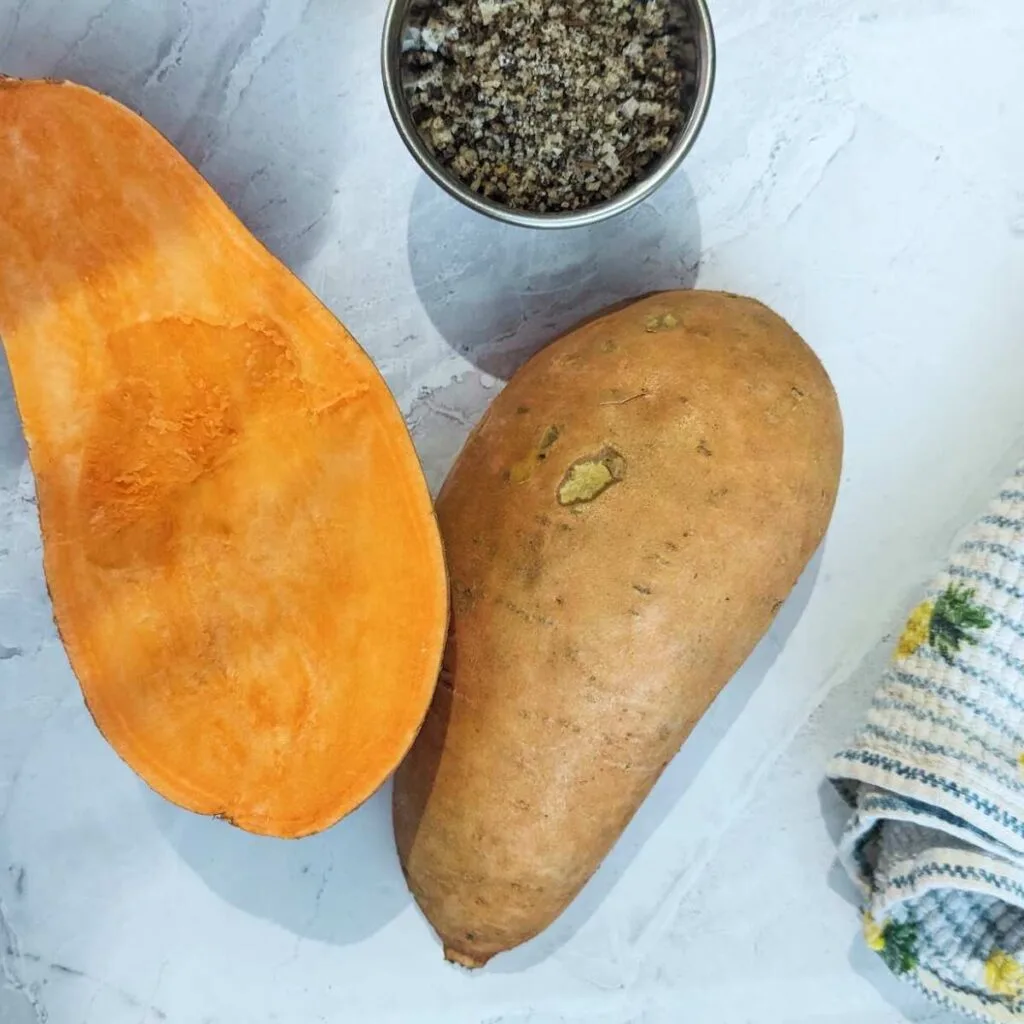 halved sweet potato air fryer