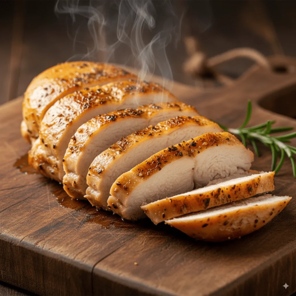 juicy chicken patty cross section