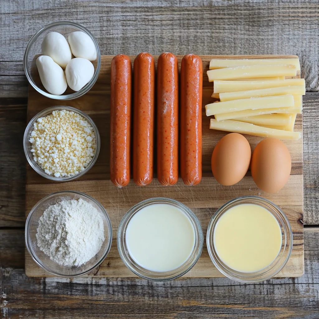 Korean corn dog ingredients laid out
