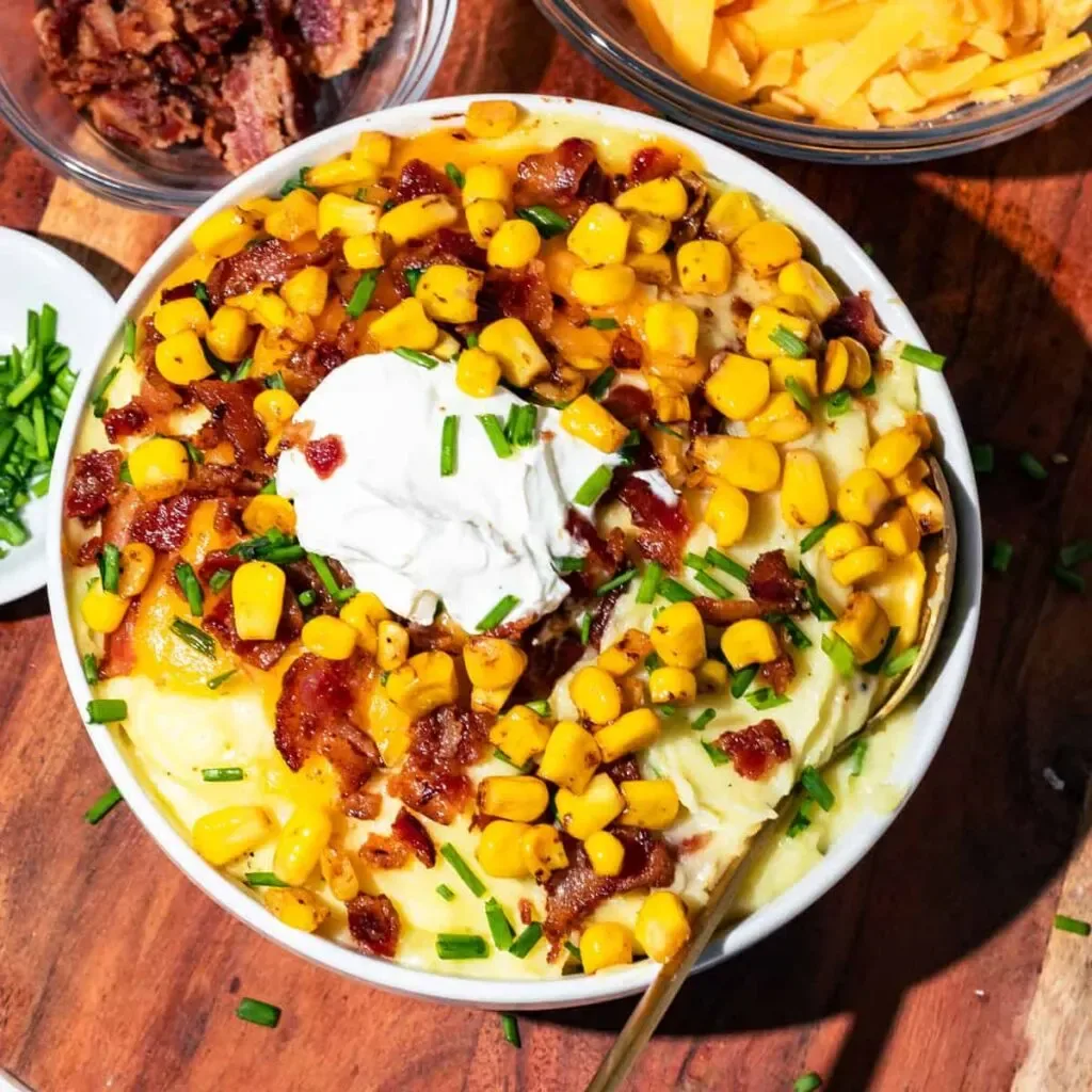 leftover mashed potatoes in a bowl