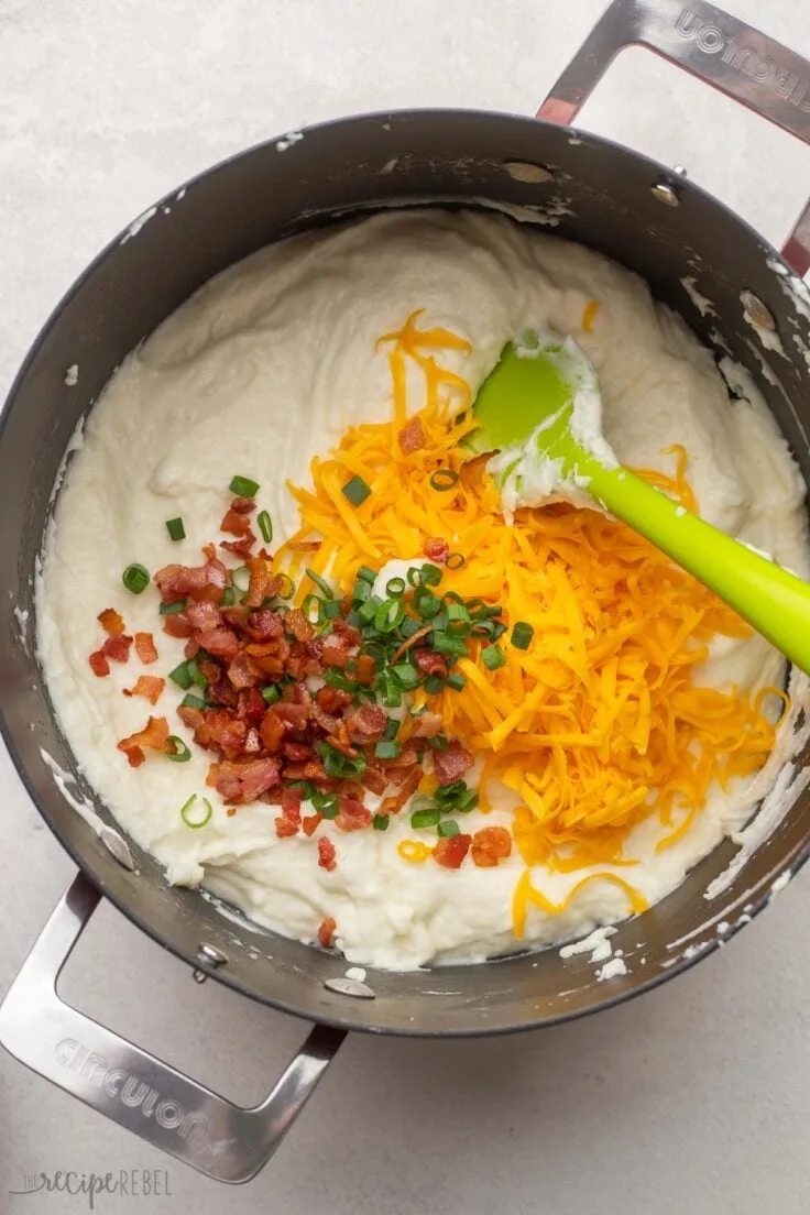 mashed potato filling with cheese and bacon