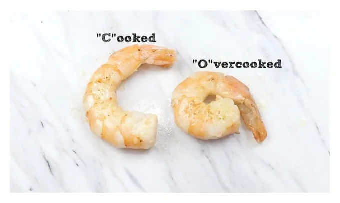 overcooked rubbery shrimp vs perfectly cooked
