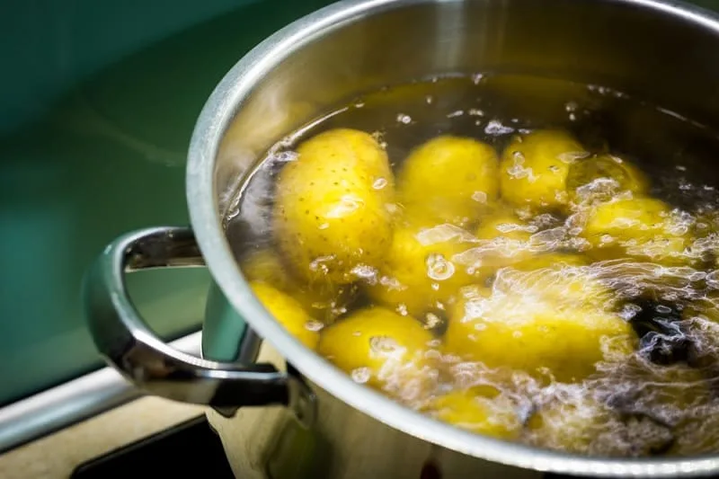 par-boiling baby potatoes before air frying