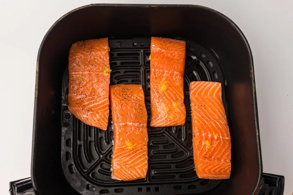 salmon skin side down in air fryer