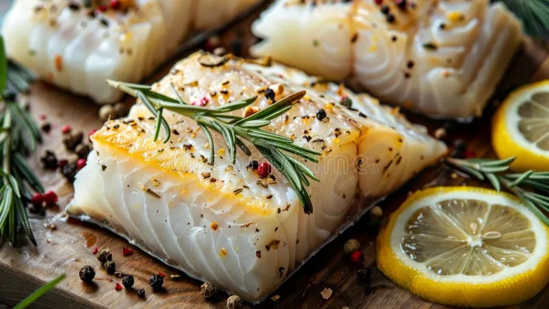 seasoned sea bass fillets