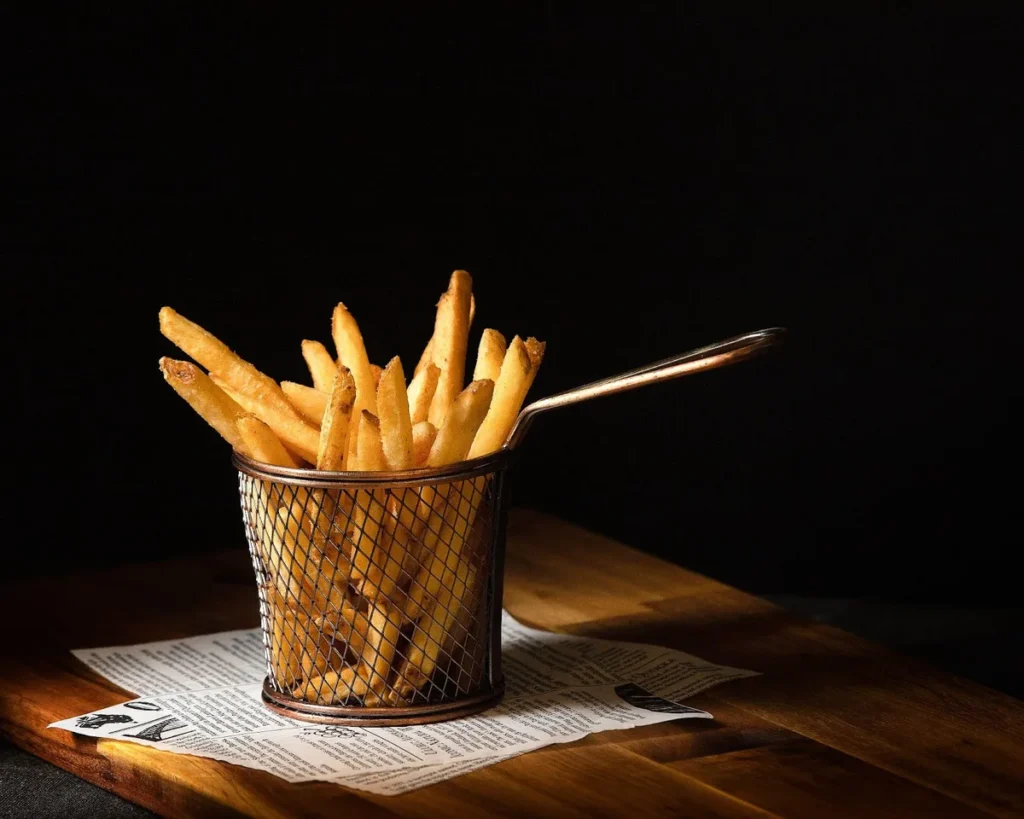 soggy frozen fries next to crispy ones