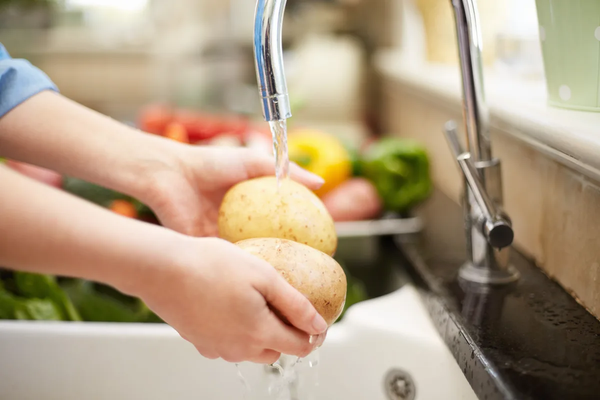 Washing Potatoes